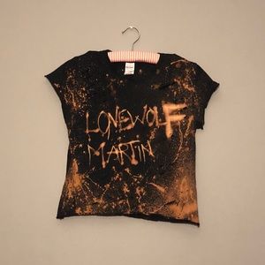 Distressed LoneWolfMartin crop top